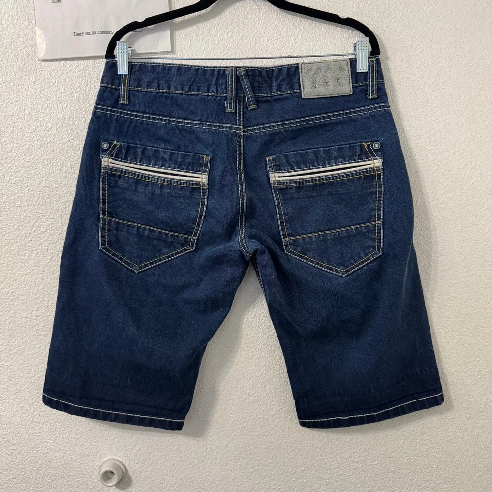 SMOG‎ Jorts Medium Dark Wash Y2K Contrasting Detail Casual